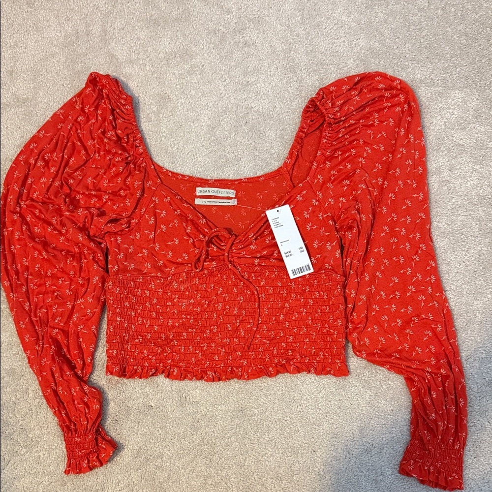 NWT Urban Outfitters L peasant style crop top